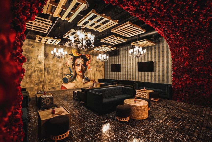 Hidden speakeasy lounge at Más Por Favor, showing what makes it one of Las Vegas’ most unique Mexican speakeasy restaurants