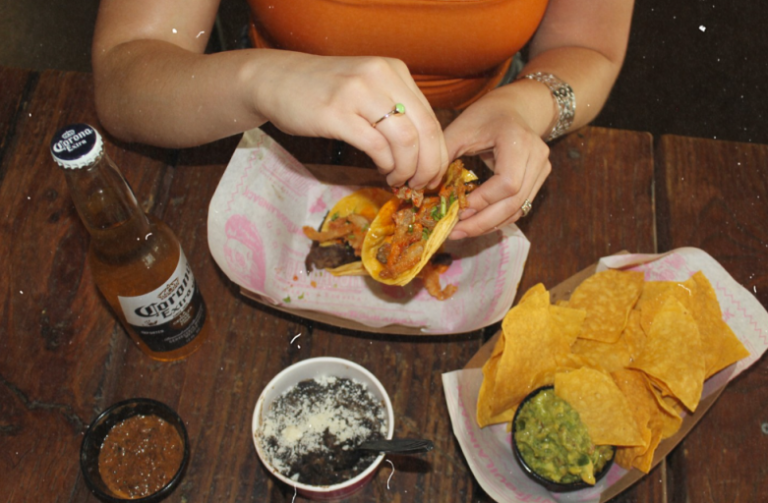 locals enjoying off-strip tacos and late-night bites in vegas