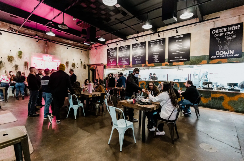 vegas locals gathering at a popular off-strip dining spot